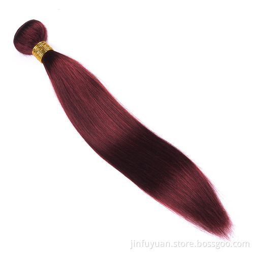 Brazilian Hair Red Color Bundles Straight Human Hair Weave Hair With Closure